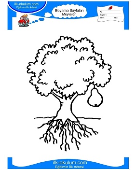 Çocuklar İçin Armut Boyama Sayfaları 
